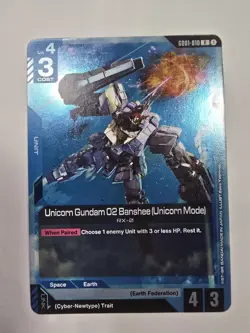 Gundam Card Game Singles GD01-010 R Unicorn Gundam 02 Banshee New Type Rising - Image 1