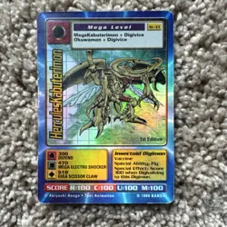 Digimon Card Lot 4 Holo 1st Edition SaberLeomon HerculesKabuterimon ST-33 ST-34 - Image 5
