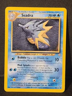 Seadra 48/111 Neo Genesis – MP Condition – 2000 Pokemon Card – Vintage WOTC - Image 1