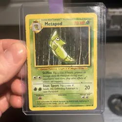 Pokemon TCG Metapod Base Set Card 54/102 Regular Common 1999 WOTC - Image 1