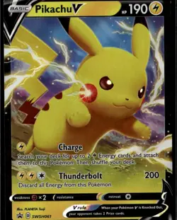 Pikachu V - Promo SWSH: Sword & Shield Promo Cards SWSH061 Lightning Holo Pokemo - Image 1
