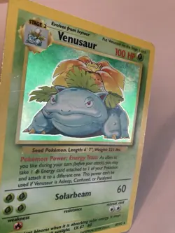 Pokemon TCG card game VENUSAUR 15/102 - BASE SET HOLO - mid/low grade, crease - Image 2