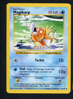 Magikarp 035/102 Base Set (Shadowless) Pokemon Card NM - Image 1