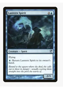 Lantern Spirit #62 Innistrad (ISD) Magic Card in Protective Sleeve - Image 1