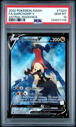 2022 Pokemon SWSH Astral Radiance Full Art Garchomp V #TG23 PSA 10 GEM MINT - Image 1