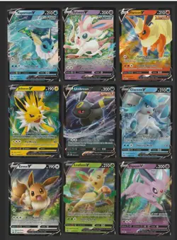 Eevee Evolutions V Promo Complete SWSH 9 Card Set Eeveelutions Pokemon TCG NM - Image 1