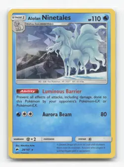 Pokemon TCG - Alolan Ninetales (Cracked Ice Holo) 28/147 LP Holo Deck Exclusives - Image 1