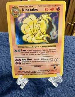 Ninetales SHADOWLESS Base Set Holo 12/102 Pokemon TCG Ungraded Unlimited Rare LP - Image 1