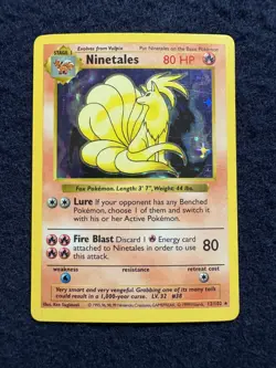Ninetales SHADOWLESS Base Set Holo 12/102 Pokemon TCG Ungraded Unlimited Rare LP - Image 2
