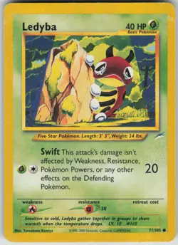 Pokemon TCG Ledyba Common Neo Destiny 071/105 - Image 1