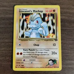 Giovanni's Machop 72/132 - VLP Gym Challenge - 2000 WOTC Common Pokemon TCG Card - Image 1