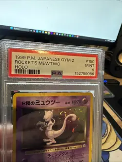 1999 POKEMON JAPANESE GYM 2 #150 ROCKET'S MEWTWO-HOLO PSA 9...SWIRL!!!! NEW CERT - Image 3