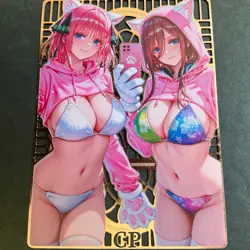 Goddess Story Gold METAL Card - Serial Number #/200! Anime Waifu Nakino Bikini - Image 1