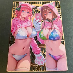 Goddess Story Gold METAL Card - Serial Number #/200! Anime Waifu Nakino Bikini - Image 4