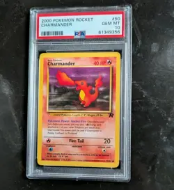 PSA 10 GEM 💎 MINT 2000 TEAM ROCKET POKEMON CHARMANDER 50/82 #50 GRADED WOTC TCG - Image 1
