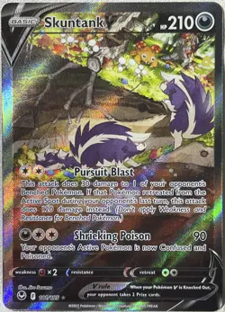 Skuntank V Alt Full Art Ultra Rare - 181/195 - Silver Tempest Pokemon 2022 - Image 1