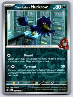 TEAM ROCKET'S MURKROW 127/182 REVERSE HOLO DESTINED RIVALS POKEMON NEAR MINT - Image 1