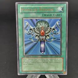 Yugioh Monster Reborn 1st Edition Ultra Rare LOB-118 LP - Image 1