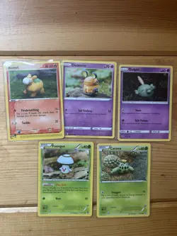 Pokemon Yuka Morii Card Lot (5)– Numel, Dedenne, Gulpin, Foongus, Cacnea Lp/MP - Image 1