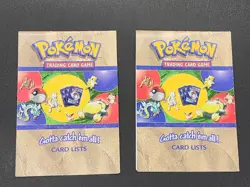 Lot of 2 Vintage POKEMON TGC Card Lists - Image 1