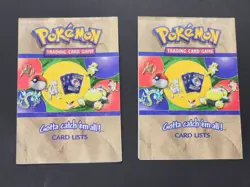 Lot of 2 Vintage POKEMON TGC Card Lists - Image 2