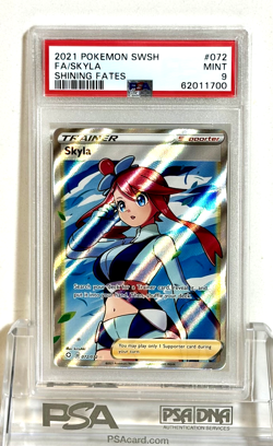 2021 POKEMON CARD SWORD & SHIELD SHINING FATES #072 FULL ART SKYLA PSA 9 - MINT - Image 1