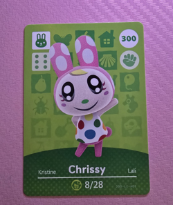 Animal Crossing Amiibo Card Chrissy #300 Regular Finish Standard Card Stock - Image 1