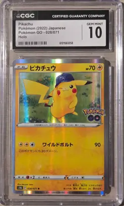 Pikachu 028/071 CGC 10 2022 Japanese Pokemon GO Holo Pokemon Card - Image 1
