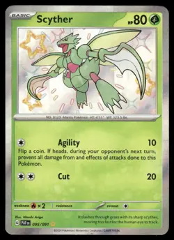 Pokemon Cards Scyther 095/091 Paldean Fates Shiny Rare NM *3 - Image 1