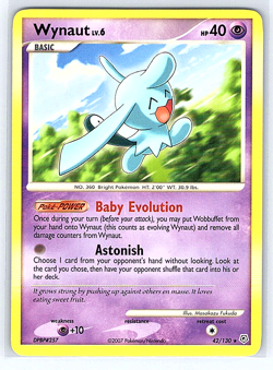 Wynaut 42/130 Diamond & Pearl LP Pokemon Card - Image 1