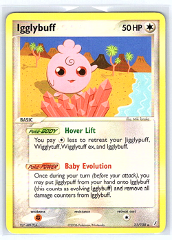Igglybuff 21/100 Crystal Guardians NM or LP Pokemon Card - Image 1