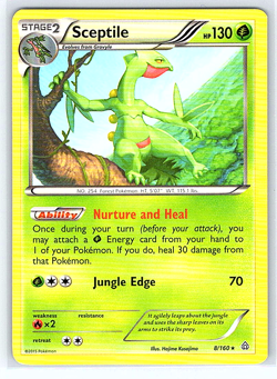 Sceptile 8/160 Primal Clash NM or LP Pokemon Card - Image 1