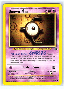 Unown E 67/75 Neo Discovery NM or LP Pokemon Card - Image 1