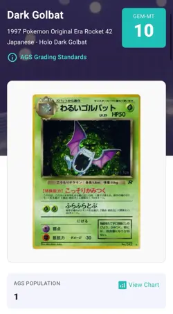 Pokemon AGS 10 GEM MINT 1997 Dark Golbat Japanese Team Rocket Holo Card SWIRL - Image 3