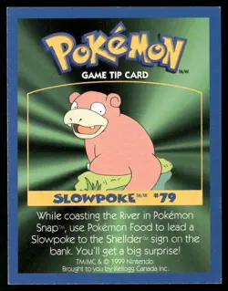 1999 Nintendo Kellogg Canada - Pokemon Game Tip Card - Slowpoke (79) - Image 1