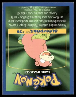 1999 Nintendo Kellogg Canada - Pokemon Game Tip Card - Slowpoke (79) - Image 2