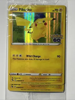 Pikachu 028/078 Pokemon GO Holo Store Promo Sealed ERROR Double Pack - Image 3