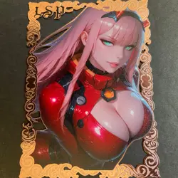 Goddess Story Gold METAL Card - Serial Number #/200! Anime Waifu Zero Two 2 - Image 1