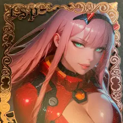 Goddess Story Gold METAL Card - Serial Number #/200! Anime Waifu Zero Two 2 - Image 2
