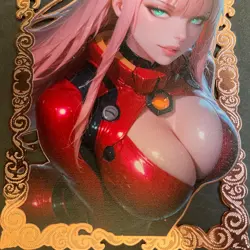 Goddess Story Gold METAL Card - Serial Number #/200! Anime Waifu Zero Two 2 - Image 3