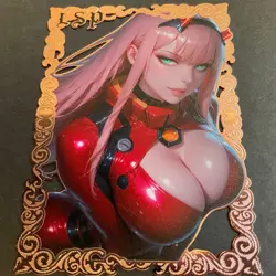 Goddess Story Gold METAL Card - Serial Number #/200! Anime Waifu Zero Two 2 - Image 4