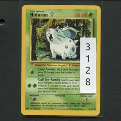 Pokemon TCG Nidoran F 57/64 WotC Jungle Unlimited Regular Common Card EN-MP 1999 - Image 3