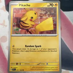 Pokemon Pikachu Regular Basic Card 051/162 SV05 Temporal Forces English - Image 1