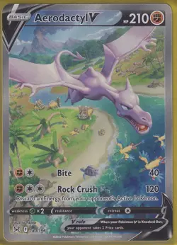 Aerodactyl V (Alternate Full Art) 180/196 Swsh11: Lost Origin Holo Pokemon NM - Image 1