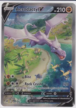 Aerodactyl V (Alternate Full Art) 180/196 Swsh11: Lost Origin Holo Pokemon NM - Image 2