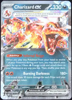 Pokemon TCG Charizard ex 125/197 2023 Obsidian Flames Double Rare Card - NM - Image 1