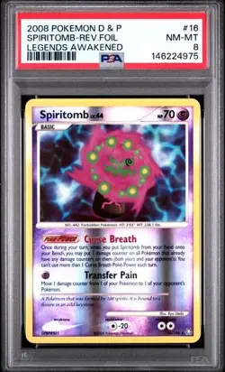 Spiritomb 16 Pokemon Diamond & Pearl Legends Awakened PSA 8 2008 - Image 1