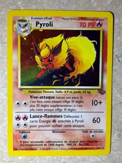 Pokemon TCG Flareon Pyroli Jungle 3/64 Holo Rare Unlimited French - Image 1