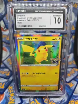 Pokemon Japanese Pokemon GO Pikachu 028/071 Hollo Graded CGC 10 Gem Mint 2023 - Image 1