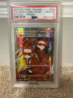 2017 Pokemon XY Collection Promo Full Art FA Team Flare Grunt 73a PSA 10 - Image 1